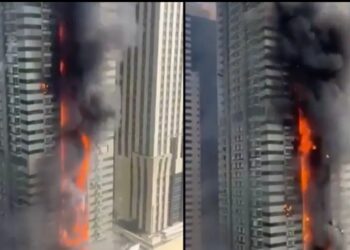 धू धू कर जल उठी 67 मंजिला इमारत, बिल्डिंग में थे 4 हजार लोग, चारों तरफ हाहाकार और चीख पुकार- VIDEO