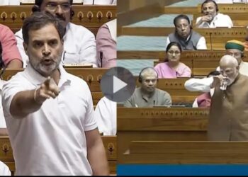 भाषण के बीच खड़े हुए राहुल गांधी तो प्रधानमंत्री मोदी पीने लगे पानी, VIDEO